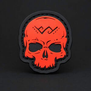 PVC antsiuvas Pagan Skull raudonas