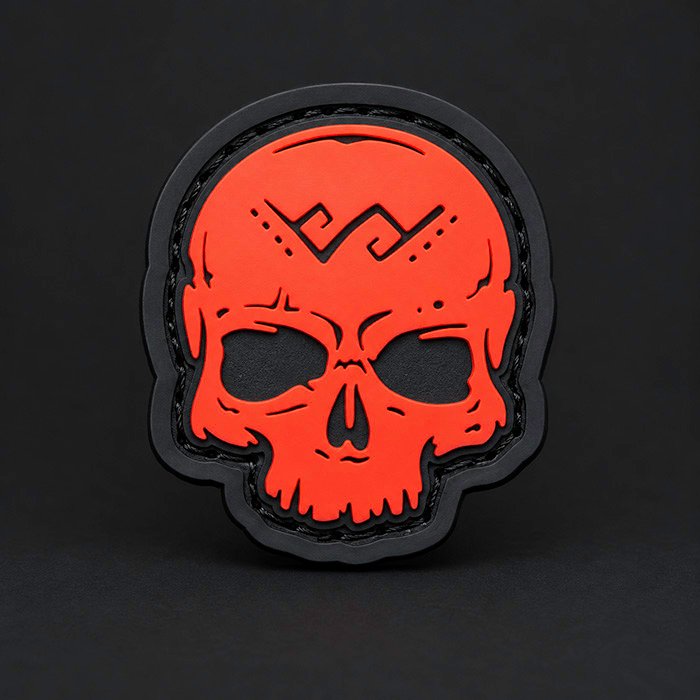 PVC antsiuvas Pagan Skull raudonas