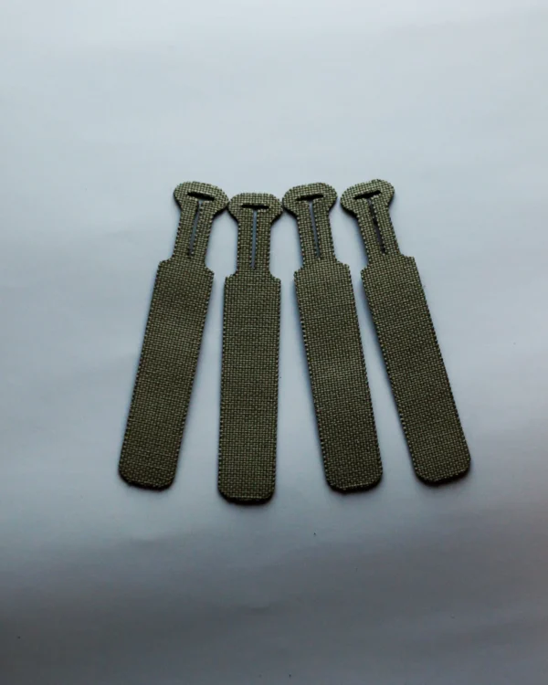 Užtrauktukų galvutės pjautos lazeriu personalizuotos Olive green spalva