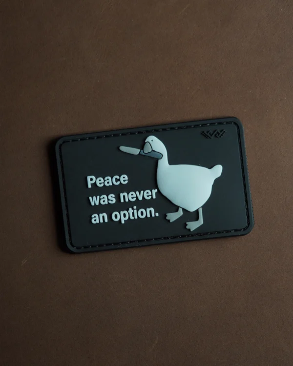 PVC guminis antsiuvas peace was never an option pilkas