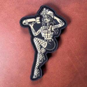 PVC antsiuvas „Droppin Bombs Pin-Up Girl“