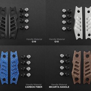 Rankenos peiliui Bison L PFE18 G10 Micarta Carbon Fiber plokštelės