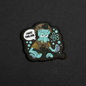 PVC antsiuvas „Kalmaras – I Hate This Job“, 6 × 6 cm